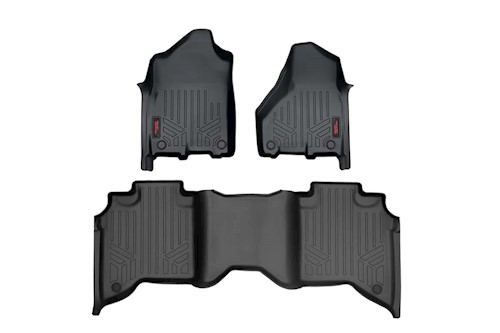 Rough Country Floor Mats | FR & RR | FR Bucket | Crew | Ram 2500 2WD/4WD (19-23) LARGE