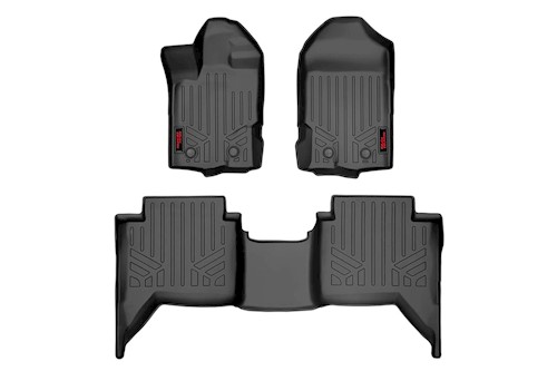 Rough Country Heavy Duty Floor Mats [Frt/Rear] - 19-20 for Ford Ranger Crew Cab LARGE