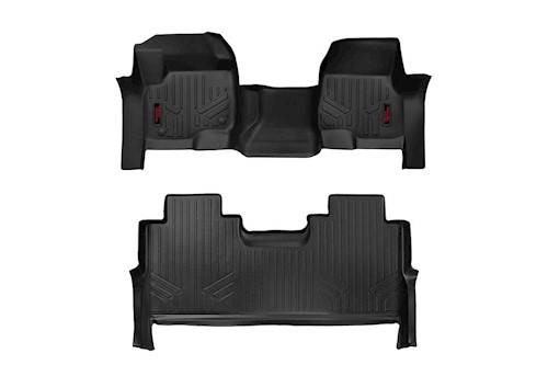 Rough Country HD Floor Mats [F/R]-17-20 for Ford Super Duty Crew Cab|Bench Seats LARGE