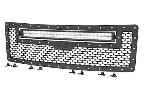 Rough Country for Ford Mesh Grille w/30" Dual Row Chrome LED w/ DRL 09-14 F-150 LARGE