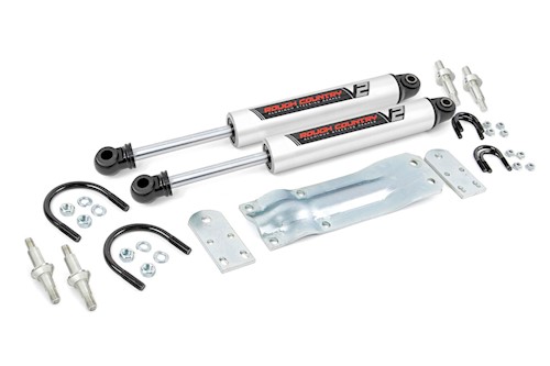 Rough Country V2 Dual Steering Stabilizer for GM / Dodge / Ford 4wd Solid Axle LARGE