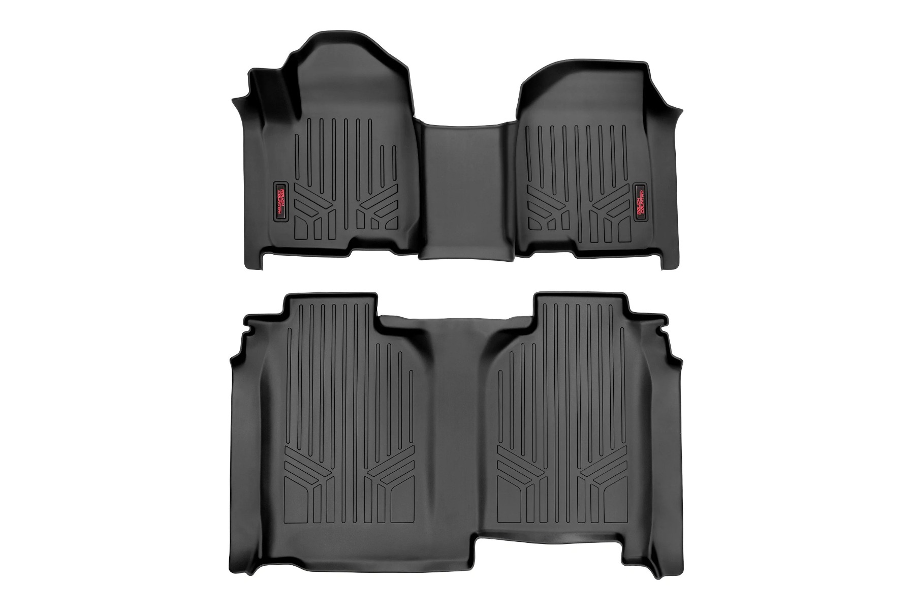 Rough Country Floor Mats | FR & RR | OV Hump | Crew | wo/underseat storage | Chevy/GMC 1500/2500HD/3500HD (19-24) MAIN