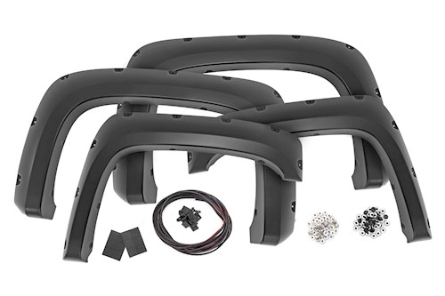 Rough Country Fender Flares Chevy Silverado 1500 07-13 6'6" and 8 Ft Bed White LARGE