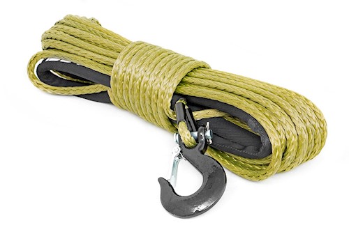 Rough Country Synthetic Winch Rope-Army Green 85' high quality 3/8in synthetic LARGE