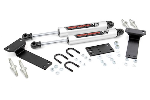 Rough Country V2 Dual Steering Stabilizer for Ford F250 F350 Super Duty 99-04 LARGE