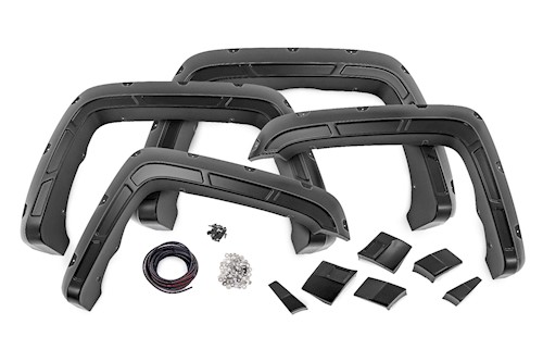 Rough Country Fender Flares Black GMC Sierra 1500 14-18 /2500 15-19 A-G11611-GBA LARGE