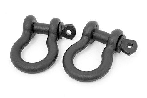 Rough Country D Ring Shackles Cast 5/8" Pin Pair Black -RS179 LARGE