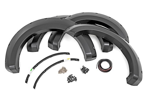 Rough Country Pocket Fender Flares Silver For Ford SuperDuty 2WD/4WD 17-22 LARGE