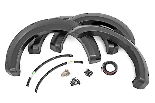 Rough Country Pocket Fender Flares Black For Ford SuperDuty 2WD/4WD 2017-2022 LARGE