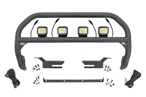 Rough Country Nudge Bar 3 In Osram Wide Angle LEDs x4 for Ford Bronco 4WD 2021 LARGE