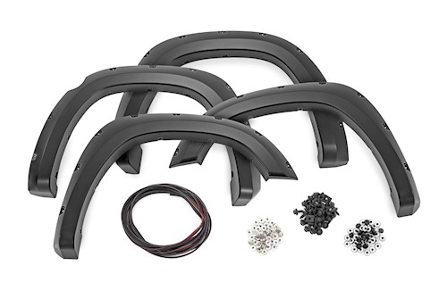 Rough Country Traditional Pocket Fender Flares for Ram 1500 19-22 Metallic Black LARGE