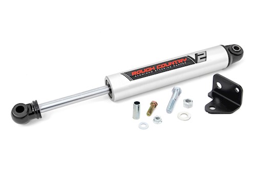 Rough Country V2 Steering Stabilizer Relocation Bracket for Wrangler JK 07-18 LARGE