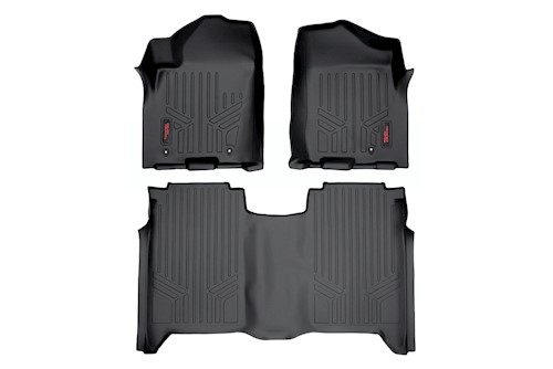 Rough Country Heavy Duty Floor Mats Front/Rear 04-15 For Nissan Titan|Crew Cab LARGE