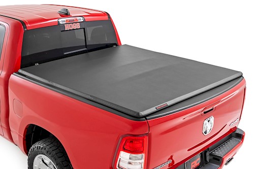 Rough Country Bed Cover Tri Fold Soft 5'7" Bed for Ram 1500 19-23/1500 TRX 21-23 LARGE
