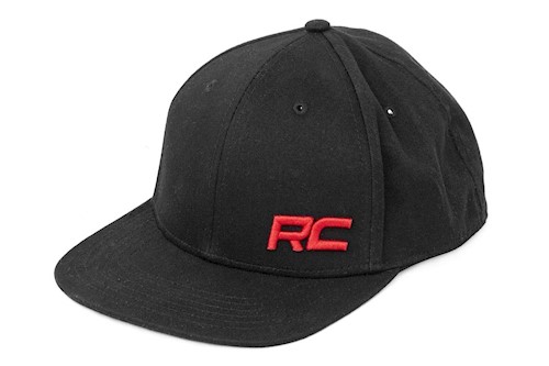 Rough Country Hat Flat Bill Red Logo Black LARGE