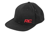 Rough Country Hat Flat Bill Red Logo Black MAIN