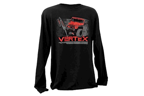 Rough Country T-Shirt Long Sleeve Vertex Black LG LARGE