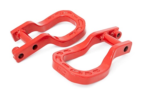 Rough Country Tow Hooks Forged Red Chevy Silverado 1500 2WD/4WD (2019-2023) -RS132 LARGE