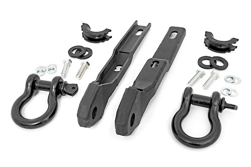 Rough Country Tow Hook Shackle Convr w/D-Rings & Isolators fits 17-20 Titan LARGE