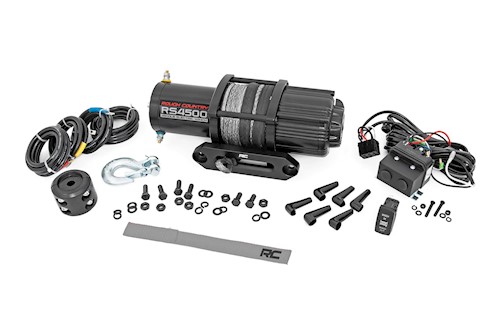 Rough Country 4500LB UTV/ATV Electric Winch w/ Synthetic Rope RS4500S LARGE