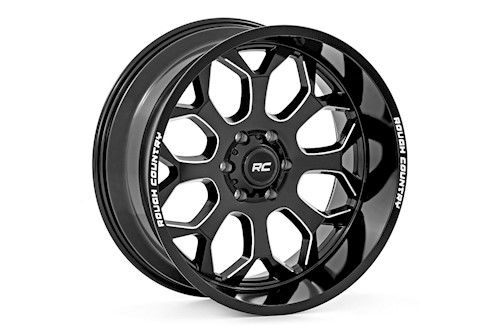 Rough Country Rough Country 96 Series Wheel One-Piece Gloss Black 20x10 6x135 -19mm -96201017 LARGE