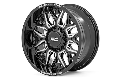 Rough Country 86 Series Wheel One-Piece Gloss Black 22x10 8x6.5 -19mm 86221010 LARGE