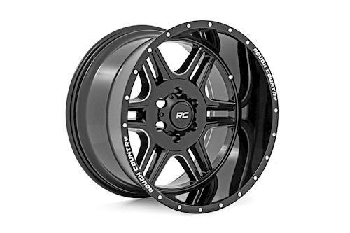 Rough Country 92 Series Wheel Machined One-Piece Gloss Black 20x9 6x5.5 +0mm LARGE