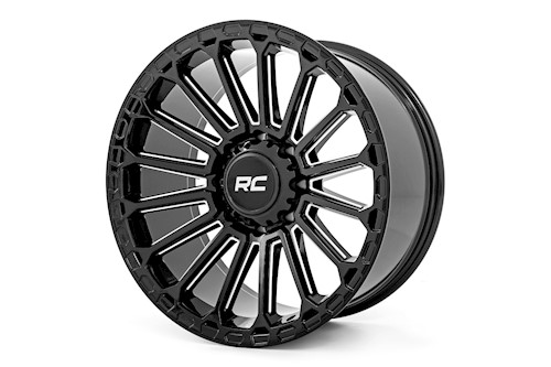 Rough Country 97 Series Wheel One-Piece Gloss Black 20x10 6x135 -19mm 97201017 LARGE