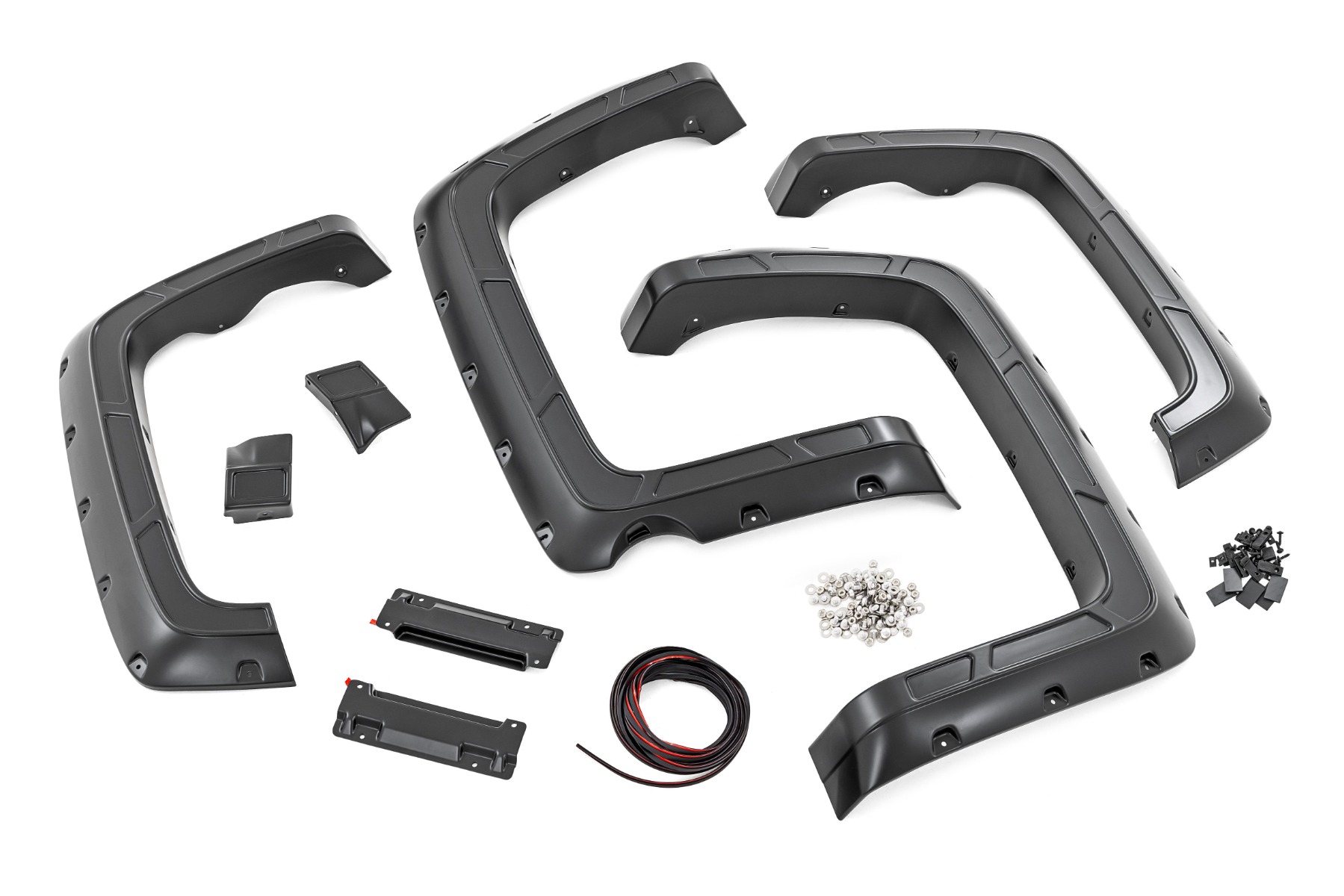 Rough Country Defender Pocket Fender Flares | 5'9" Bed | GAZ Summit White | Chevy Silverado 1500 (14-18) MAIN