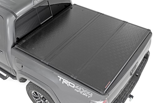 Rough Country For Toyota Hard Tri-Fold Bed Cover 16-23 Tacoma-5' Bed w/Cargo Mgm LARGE