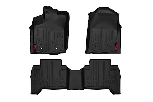 Rough Country Heavy Duty Floor Mats [Frt/Rr]-16-20 for Toyota Tacoma Double Cab LARGE
