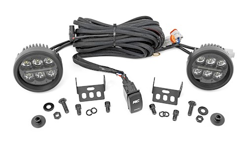 Rough Country LED Light Ditch Mount 3.5" Black Round Pair For Ford Bronco 21-22 LARGE