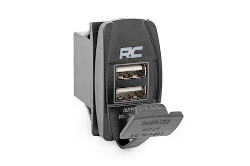 Rough Country USB Switch Insert 2x1 with Logo Blue Back Light 709USB LARGE