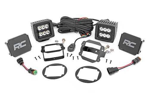Rough Country 2-inch Cree LED Fog Light Kit Black Series|10-18 for Wrangler JK LARGE
