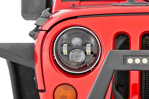 Rough Country for Jeep 7in LED Projection Headlights Wrangler TJ, JK H5000 LARGE
