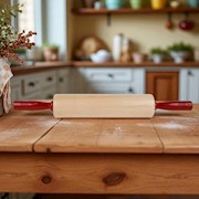 Rolling Pin - 12" with cinnabar handles THUMBNAIL
