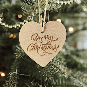 Heart Ornament - Merry Christmas LARGE