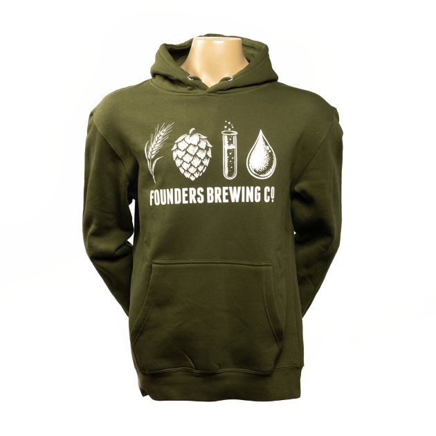 Beer Ingredients Pullover Sweatshirt - Army Green THUMBNAIL