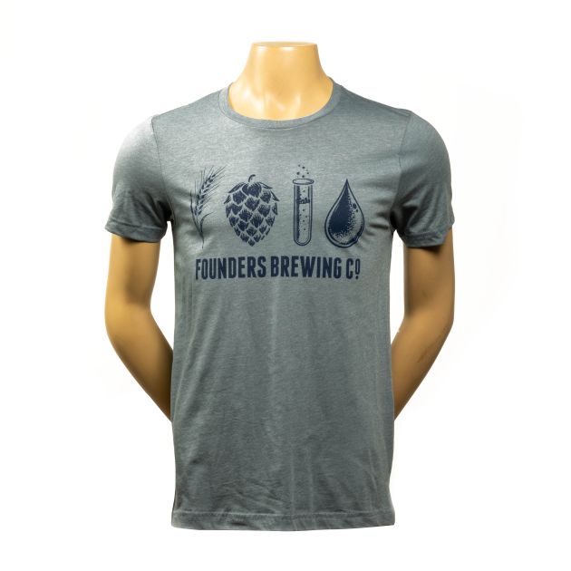 Beer Ingredients Tee - Heather Slate LARGE