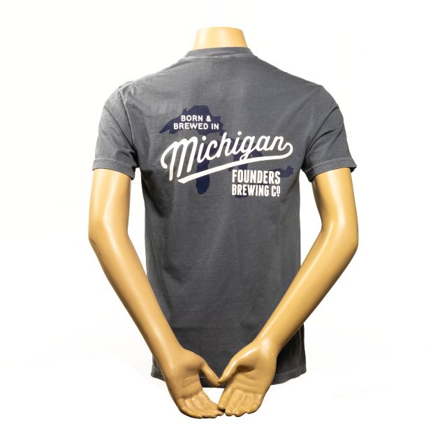 Born & Brewed in Michigan Tee - Denim Blue SWATCH