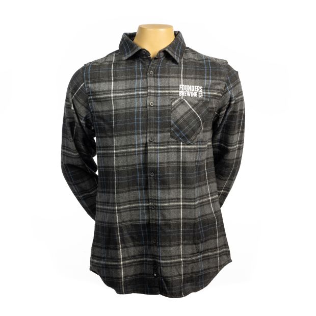 Flannel Shirt - Charcoal/Blue THUMBNAIL
