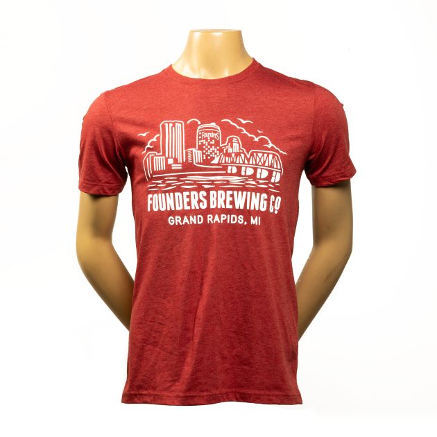 Grand Rapids Skyline Tee - Heather Red LARGE