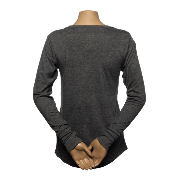 Women's Long-sleeve Logo Tee - Black Triblend SWATCH