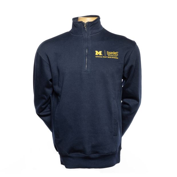Founders - U of M 1/4 Zip Fleece Pullover LARGE
