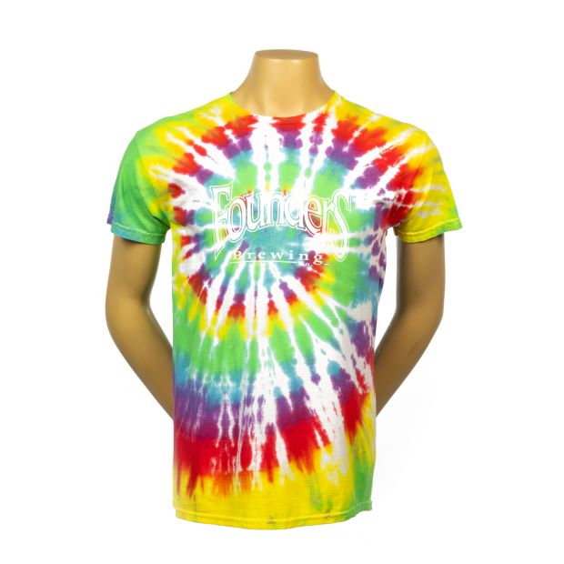 Founders Logo Tie-Dye Tee - Rainbow Spiral LARGE