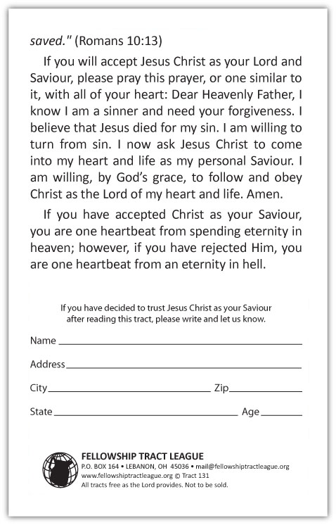 Tract 131 – Fellowship Tract League Online Store