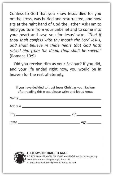 Tract 141 – Fellowship Tract League Online Store