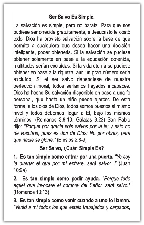 It’s Simple to be Saved - Spanish — page 2