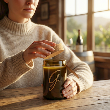 Recycled Wine Bottle Candle (Short) THUMBNAIL
