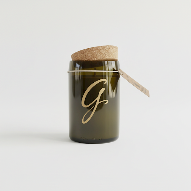 Recycled Wine Bottle Candle (Short) LARGE
